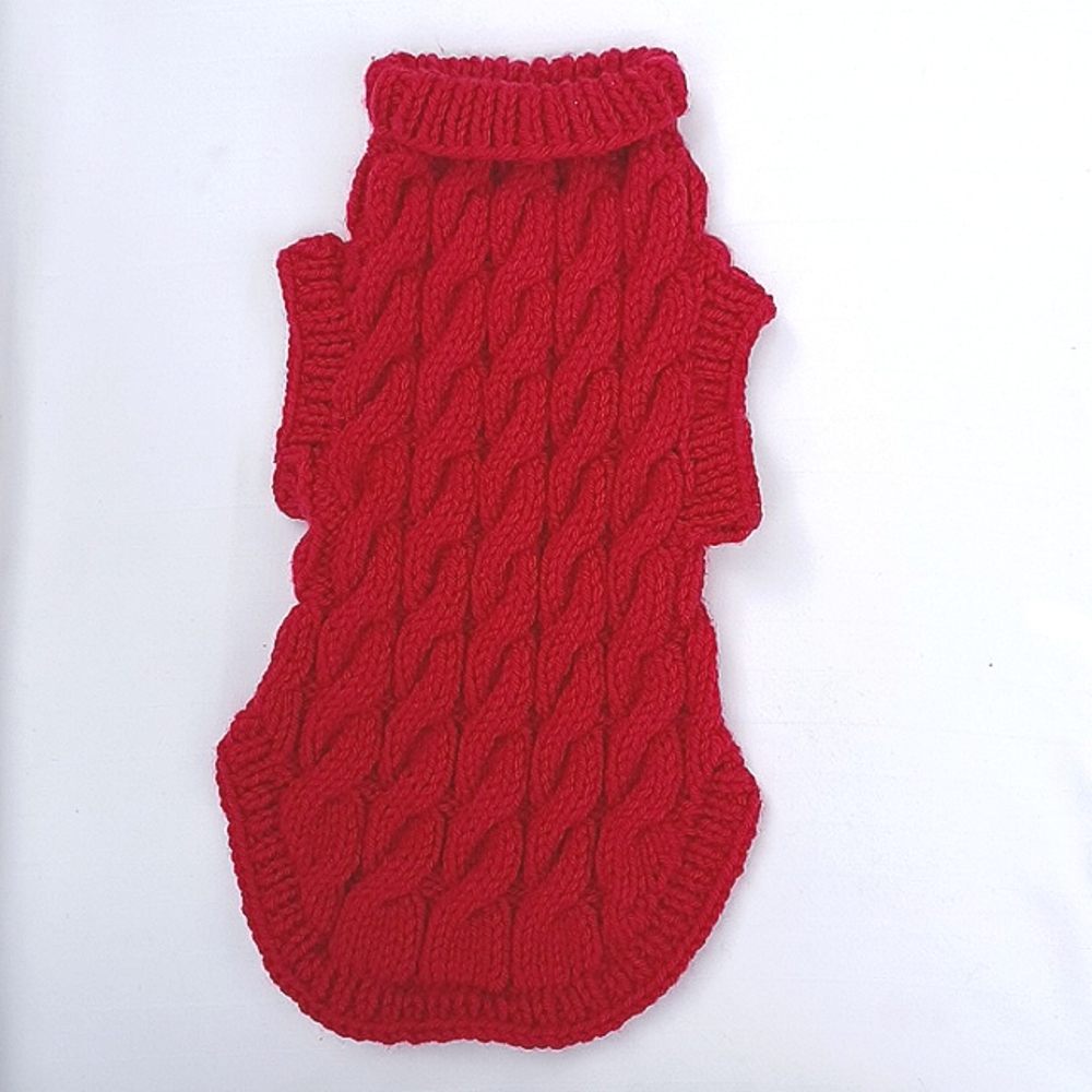 Handmade Knit Cabled Dog Coat NEW- Sz. XS
